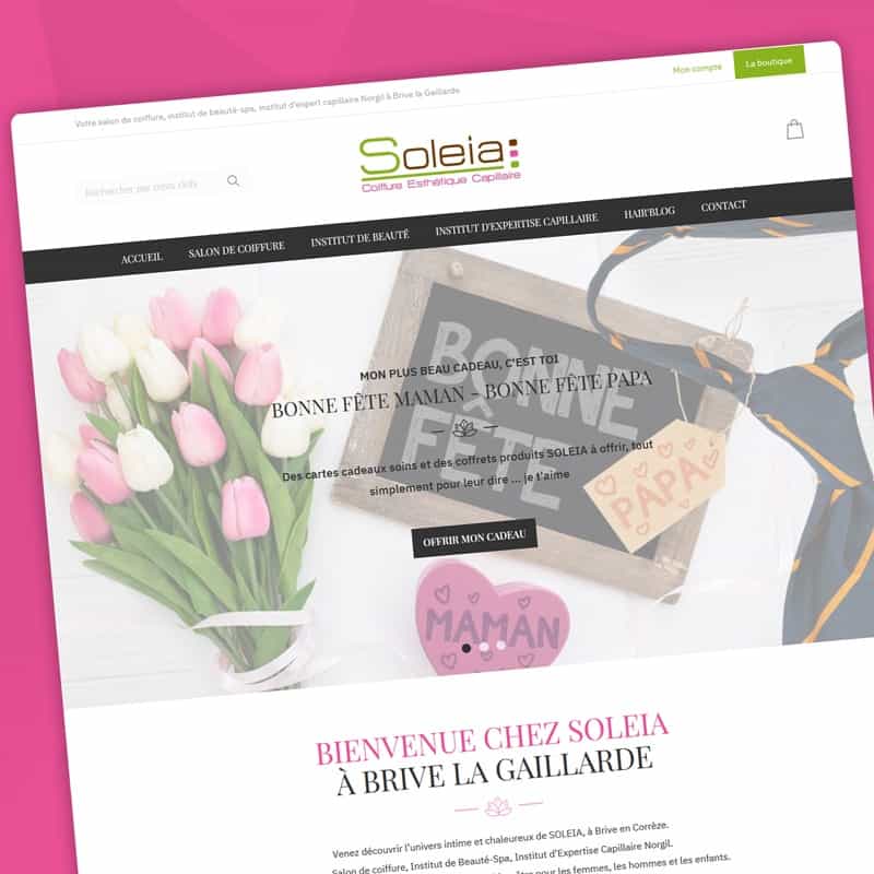Création de site internet marchand pour l'institut Soleia à Brive La Gaillarde